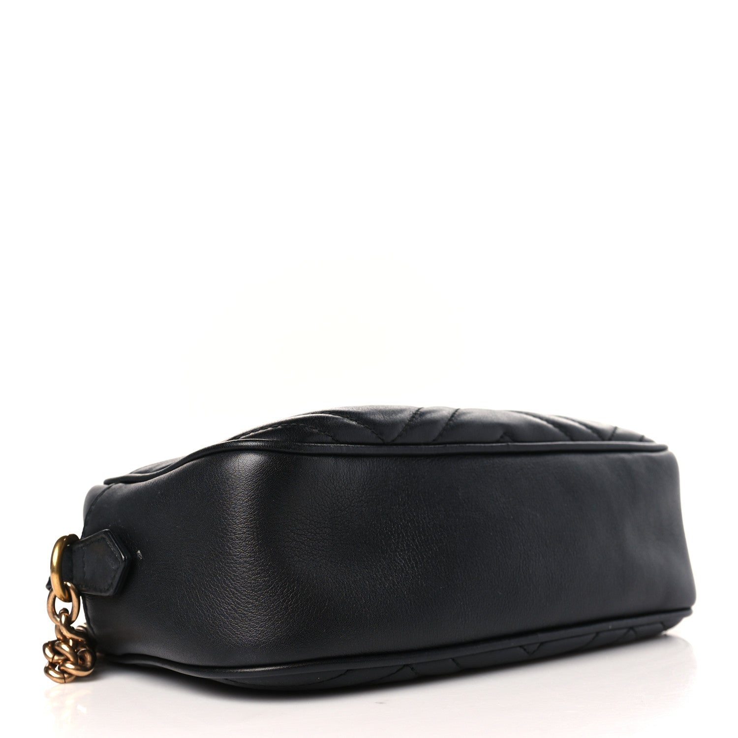 Gucci Calfskin Matelasse Small GG Marmont Chain Shoulder Bag Black 4 of 10