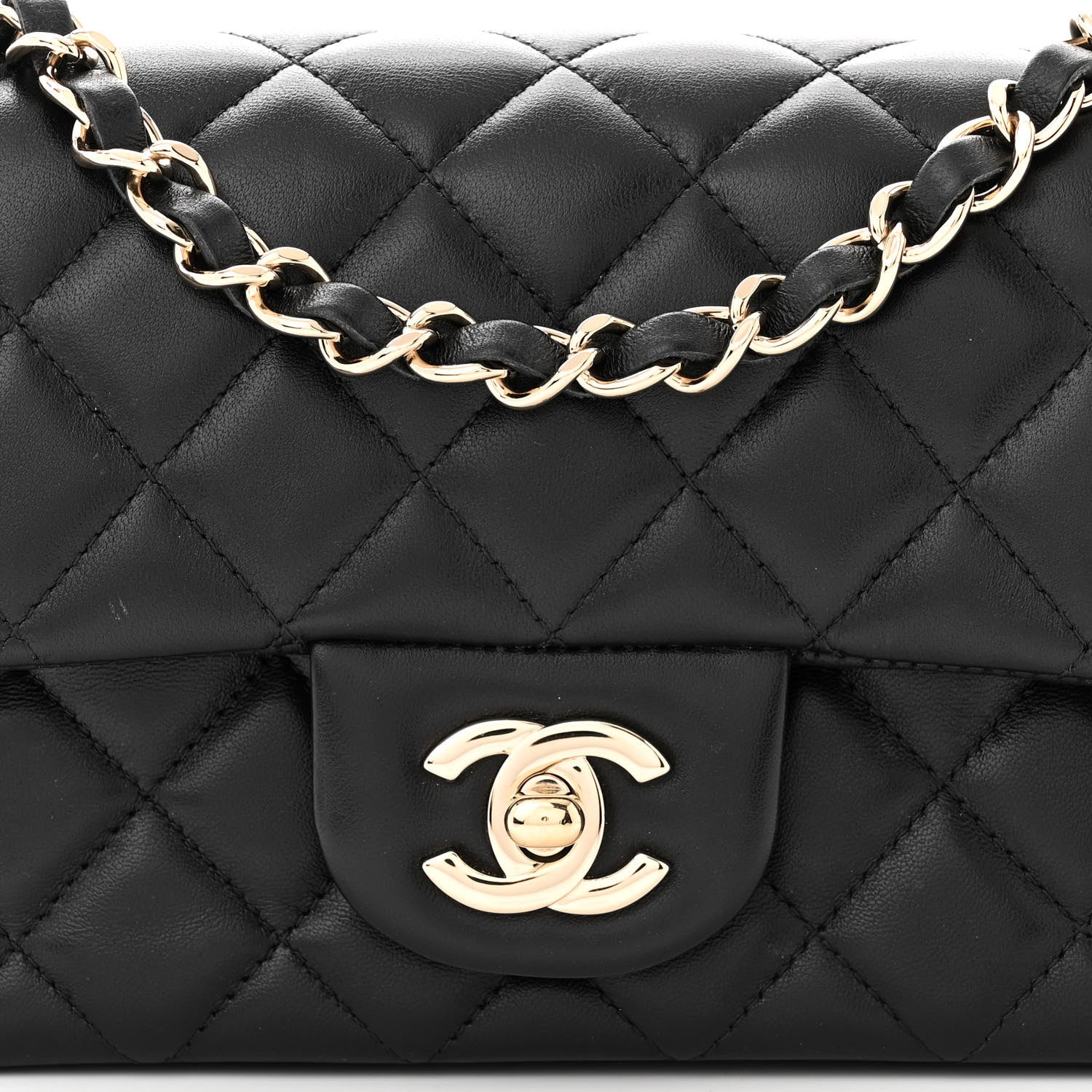 Chanel Lambskin Quilted Mini Rectangular Flap Black 8 of 11