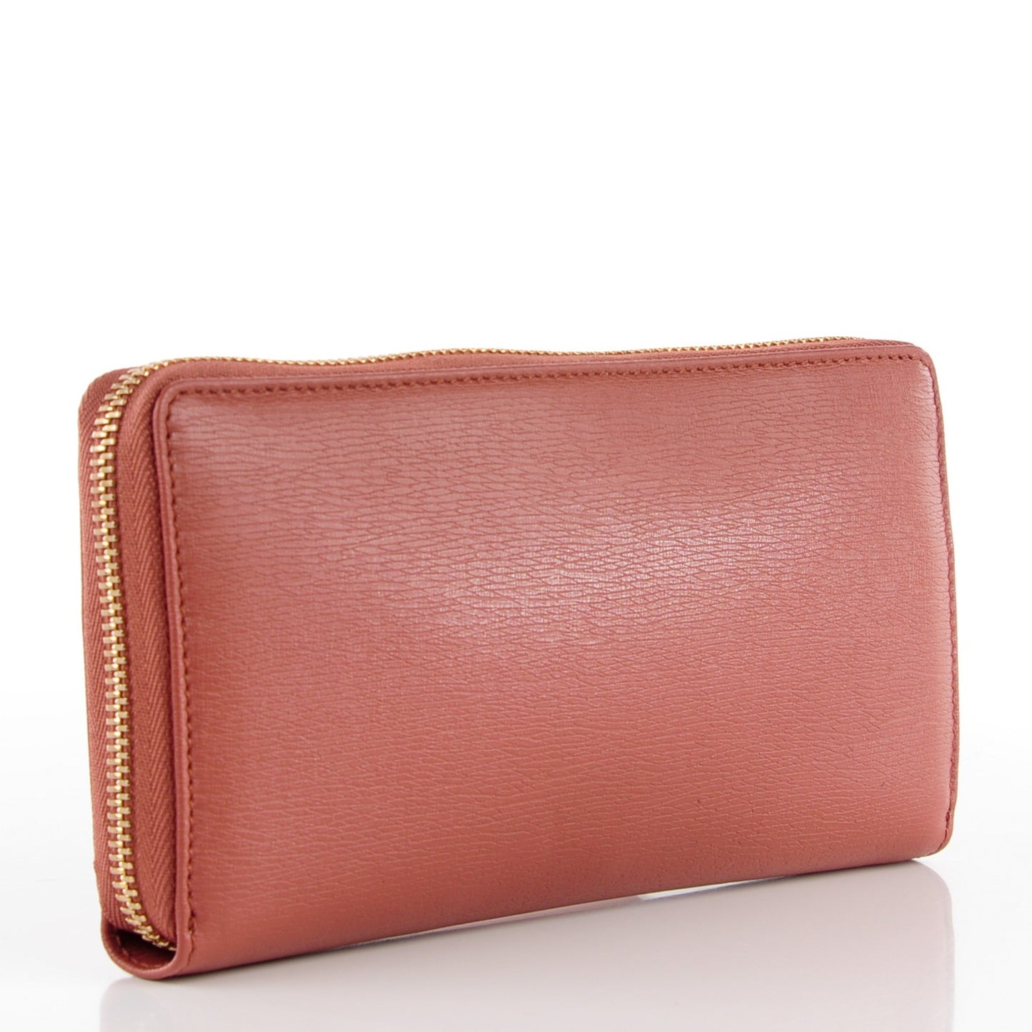 Textured Calfskin Large Betty Zip Around Wallet Pink