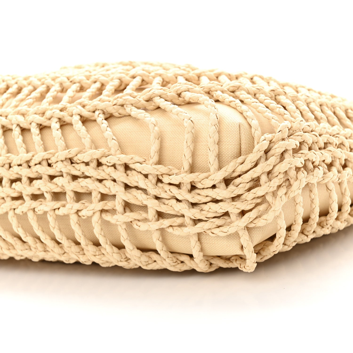 Valentino Garavani Raffia Calfskin Vlogo AllKnots Shopping Tote Natural 10 of 10