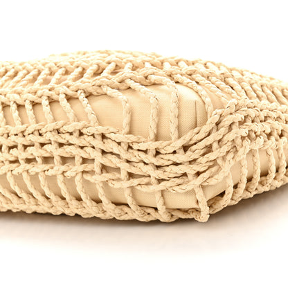 Valentino Garavani Raffia Calfskin Vlogo AllKnots Shopping Tote Natural 10 of 10