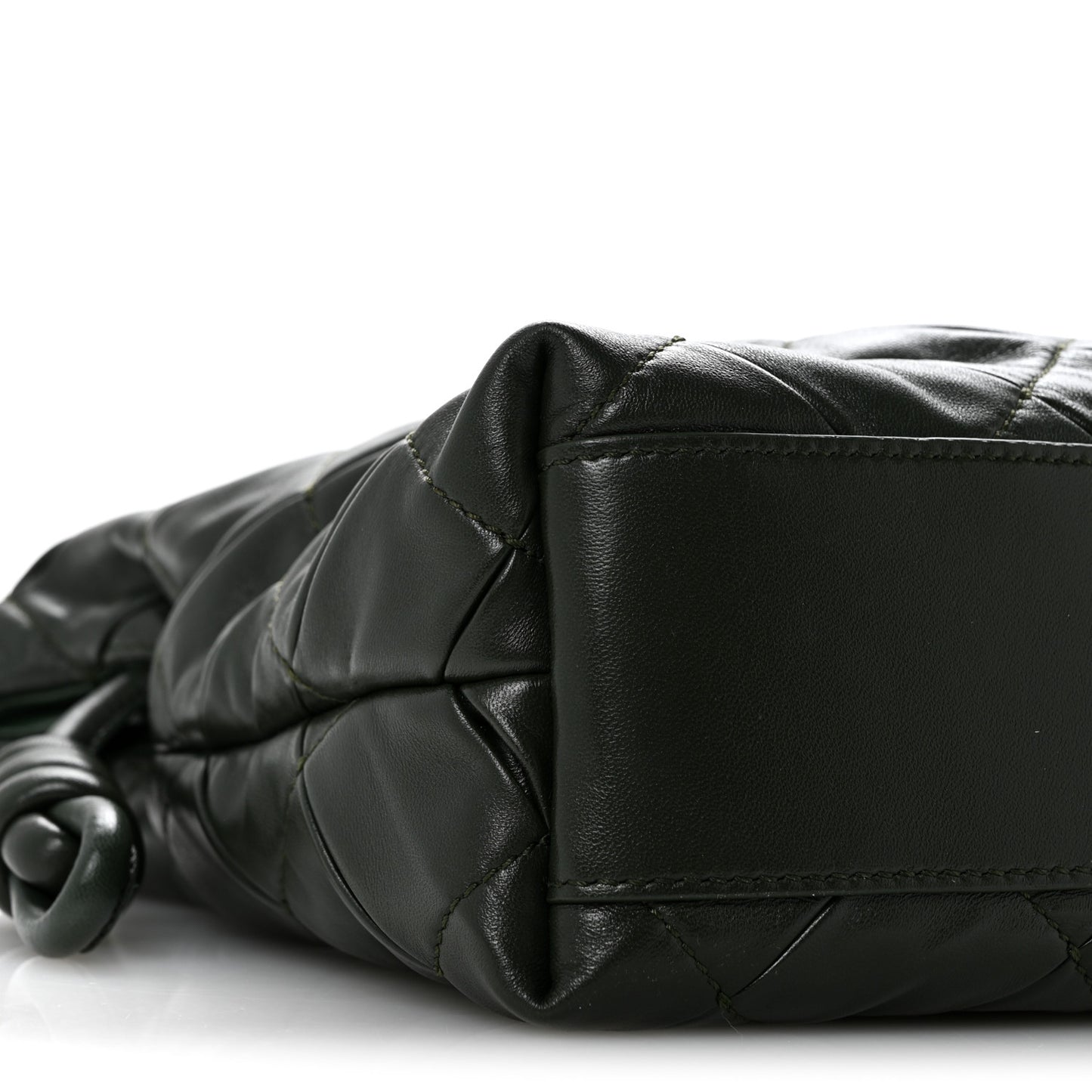 Calfskin Quilted Flamenco Knot Clutch Verde