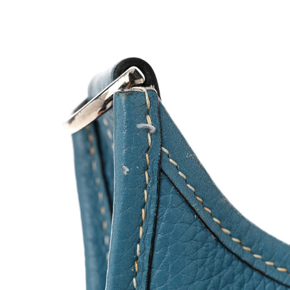 Hermes Taurillon Clemence Evelyne II PM Blue Jean 11 of 11