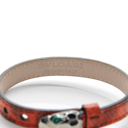 Bulgari Karung Snakeskin Malachite Serpenti Forever Bracelet S Red 5 of 7