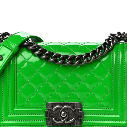 Chanel Patent Quilted Small Boy Flap Green 8 of 25