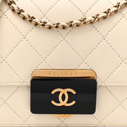 Chanel Sheepskin Quilted Mini Beauty Lock Flap White 8 of 10