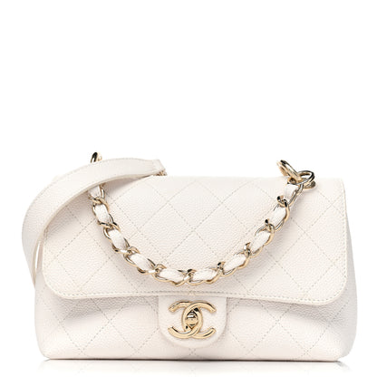 Chanel Caviar Quilted Small City Walk Flap White 1 of 9