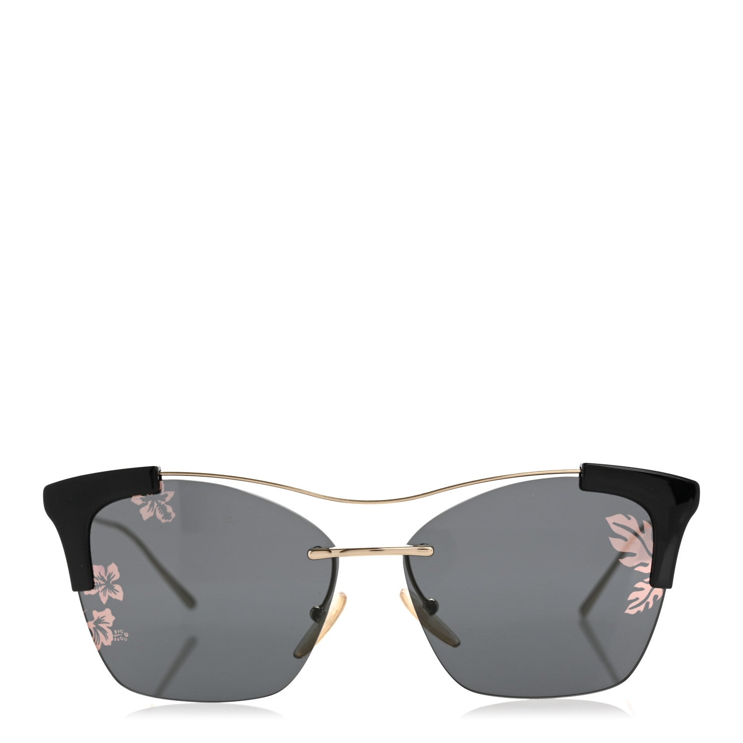 Prada Cat Eye Floral Sunglasses SPR 21U Black 2 of 8