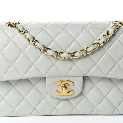 Chanel Lambskin Quilted Small Double Flap Light Grey 10 of 10