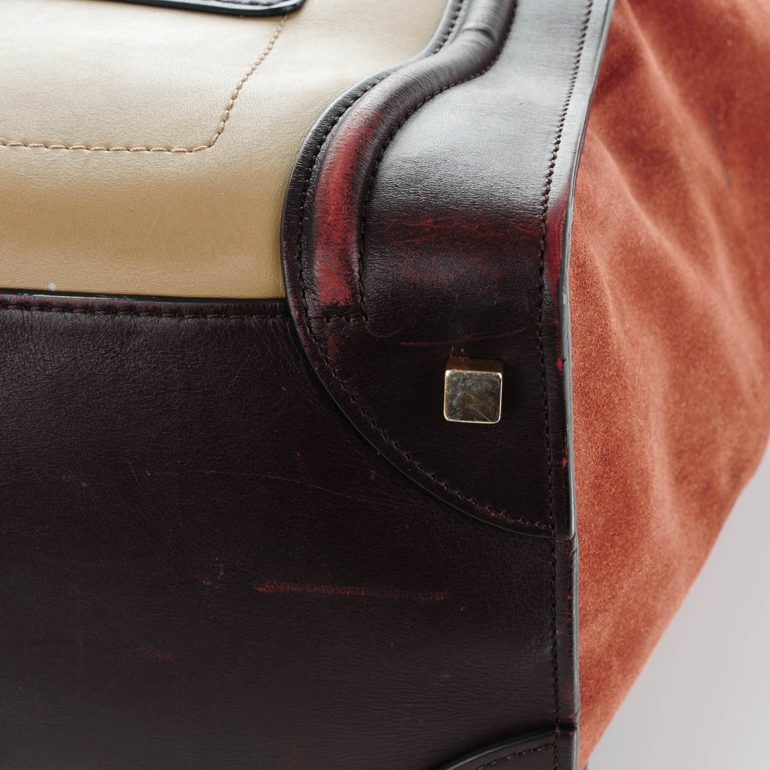 Celine Smooth Calfskin Suede Mini Tri-Color Luggage Beige 13 of 13