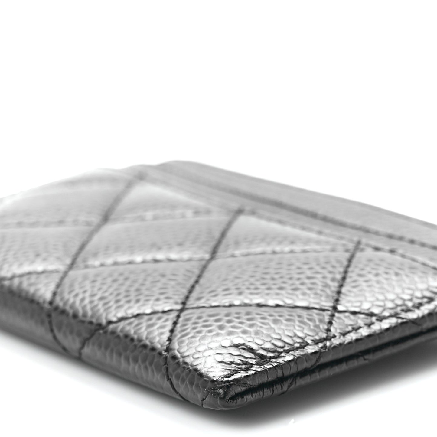 Caviar Quilted Card Holder Black
