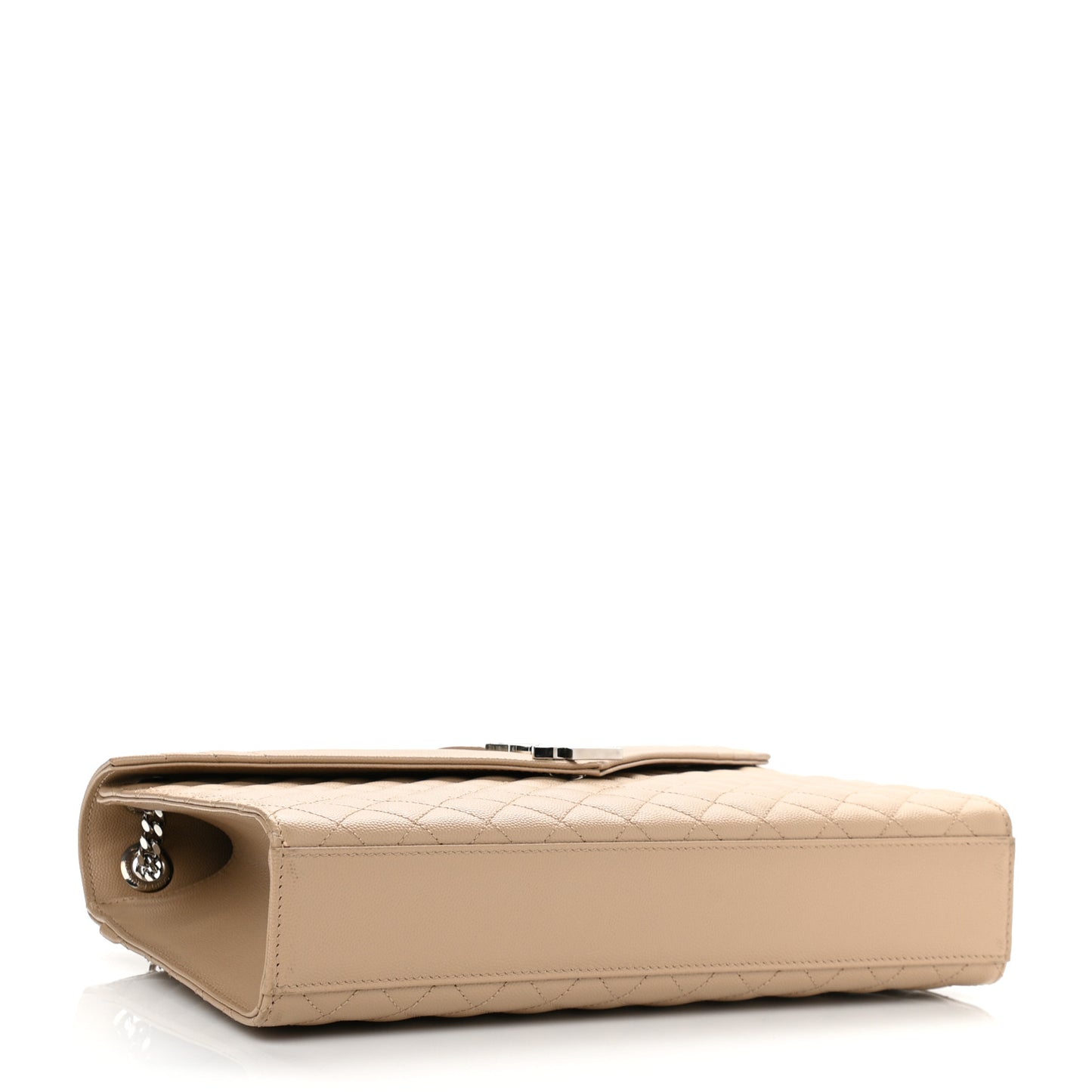 Grain De Poudre Mixed Matelasse Large Triquilt Monogram Satchel Dark Beige