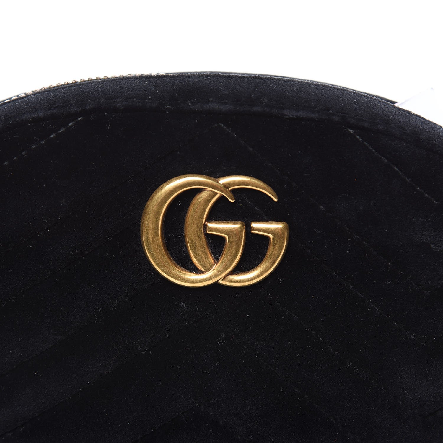 Gucci Velvet Matelasse GG Marmont Belt Bag 95 38 Black 10 of 10