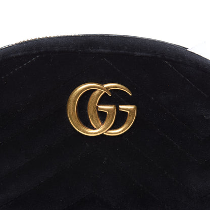 Gucci Velvet Matelasse GG Marmont Belt Bag 95 38 Black 10 of 10