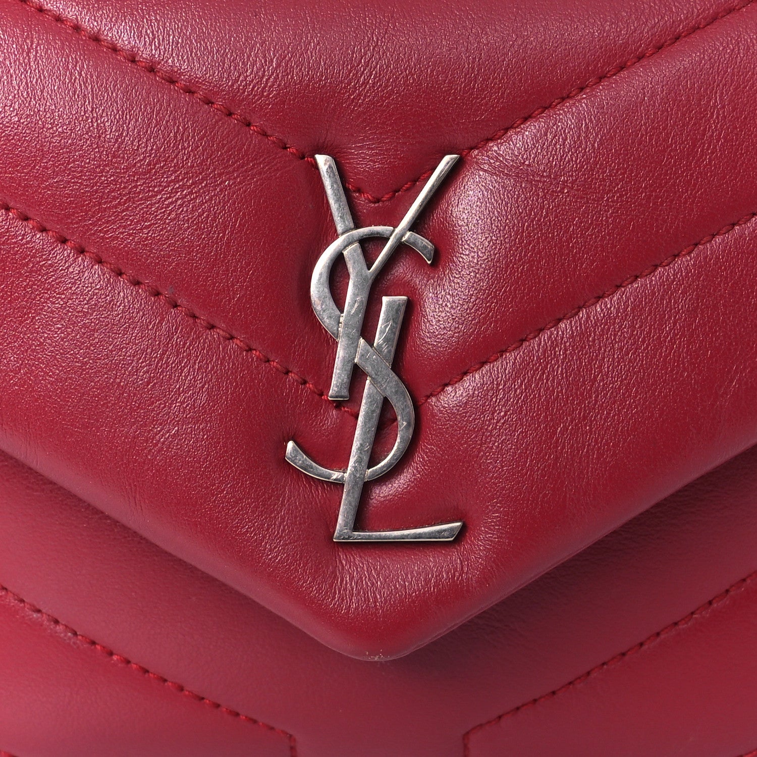 Saint Laurent Calfskin Y Quilted Monogram Toy Loulou Crossbody Bag New Lipstick 9 of 14