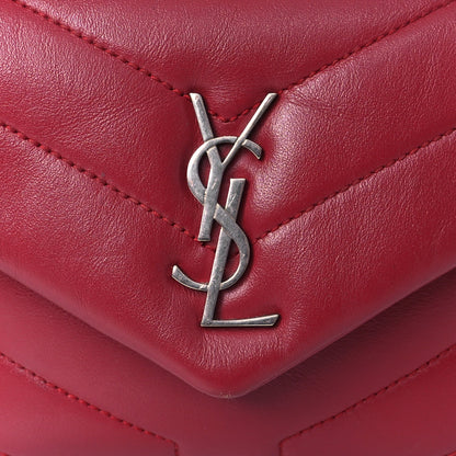 Saint Laurent Calfskin Y Quilted Monogram Toy Loulou Crossbody Bag New Lipstick 9 of 14