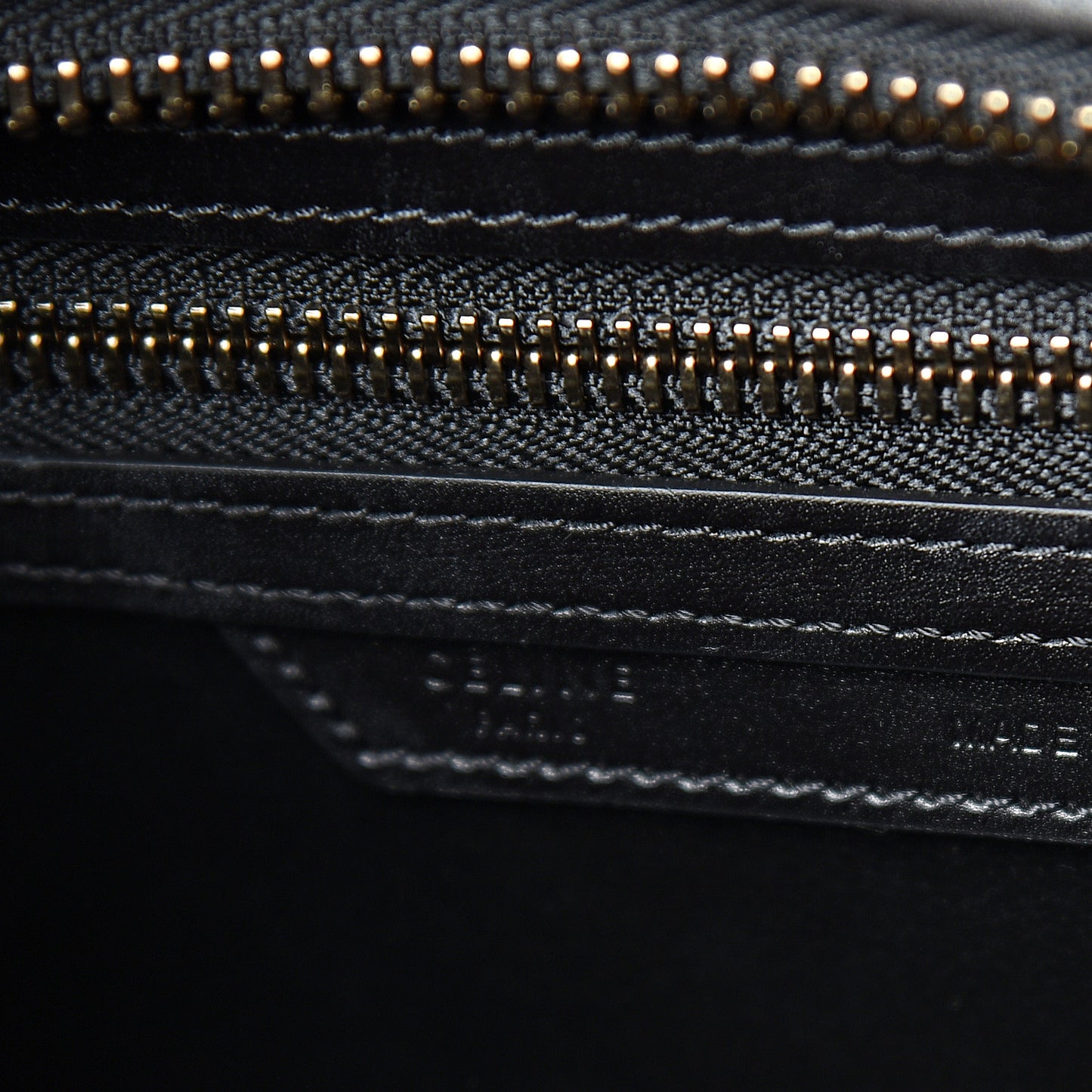 Smooth Calfskin Multicolor Double Stitching Micro Luggage Black