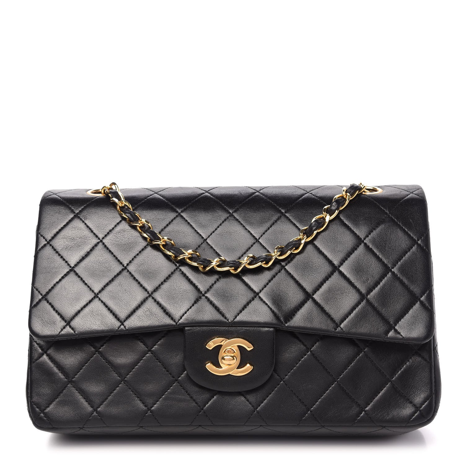 Chanel Lambskin Quilted Medium Double Flap Black 1 of 13