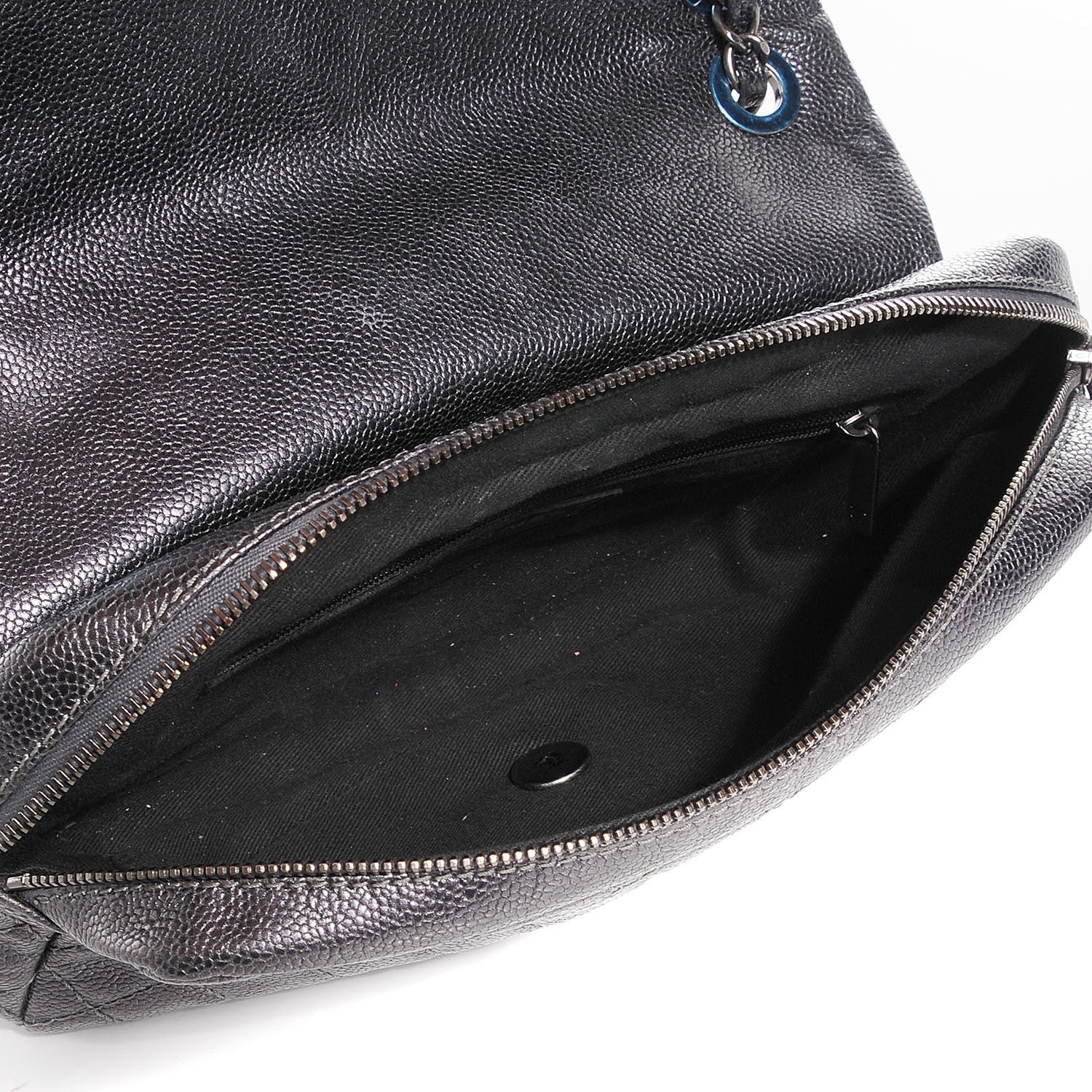 Chanel Iridescent Quilted Chic Caviar Small Flap Dark Silver 5 of 8