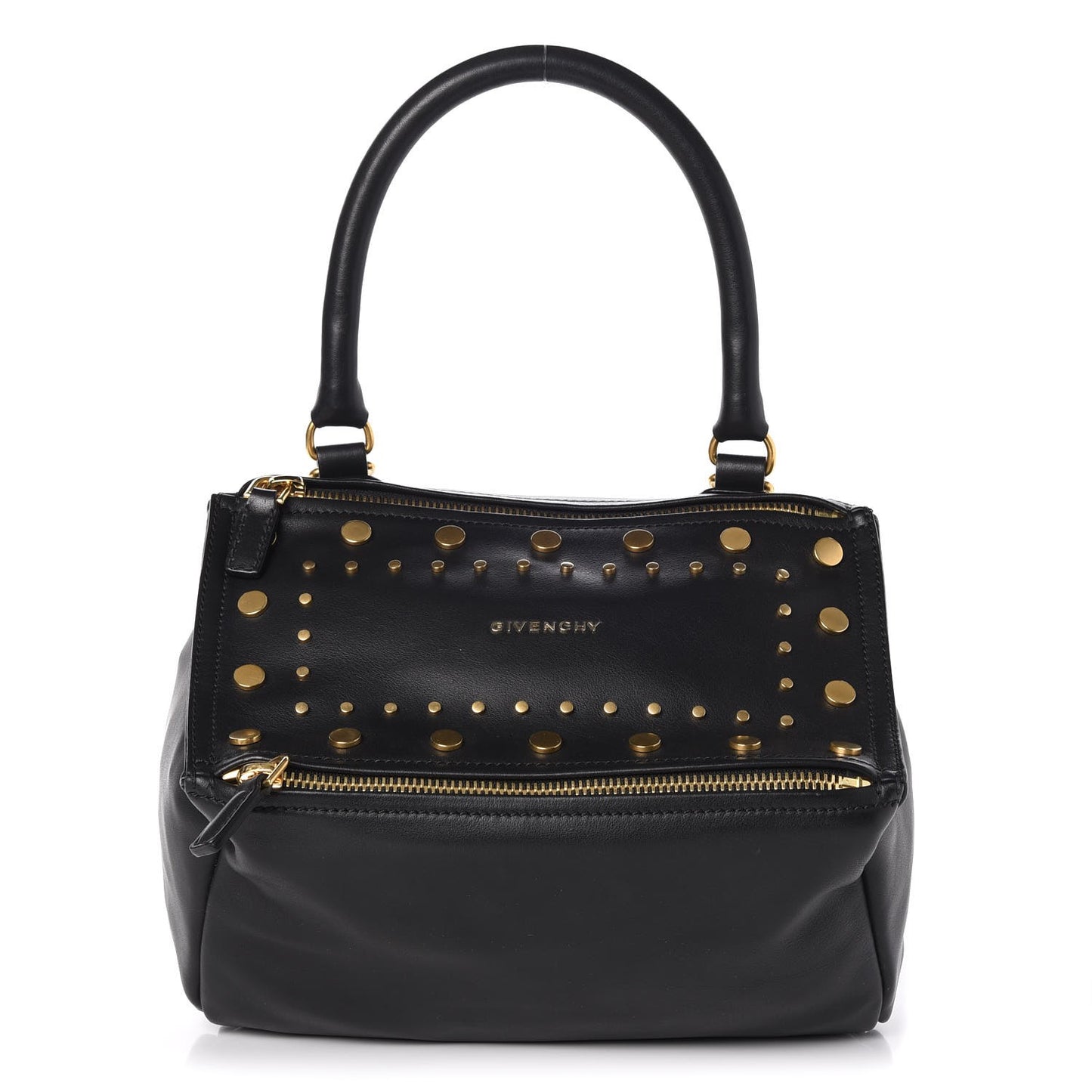 Calfskin Studded Small Pandora Black