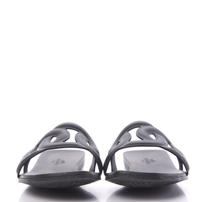 Hermes Rubber Aloha Sandals 39 Black 2 of 12