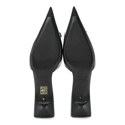 Balenciaga Soft Nappa BB Square Knife Pointed Toe 40mm Mules 37 Black 5 of 9