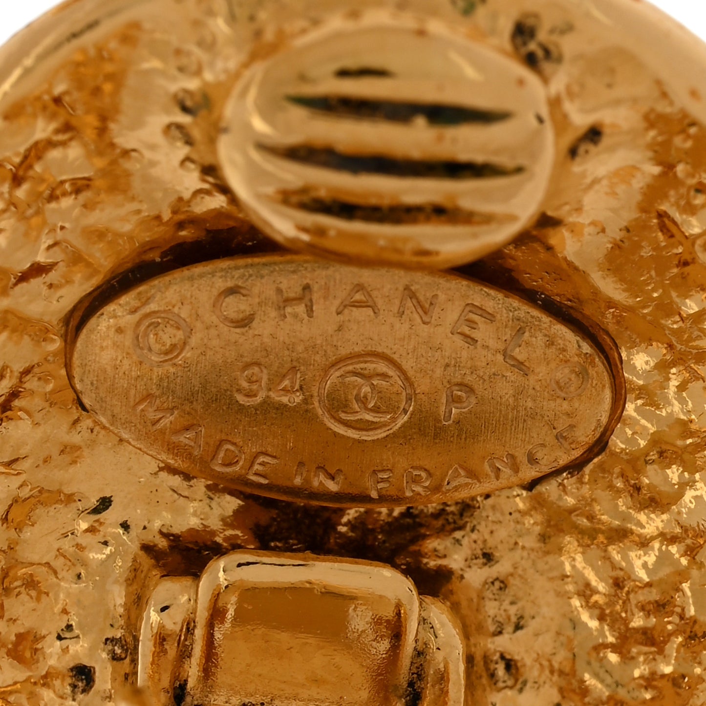 CC Drop Clip On Earrings Gold