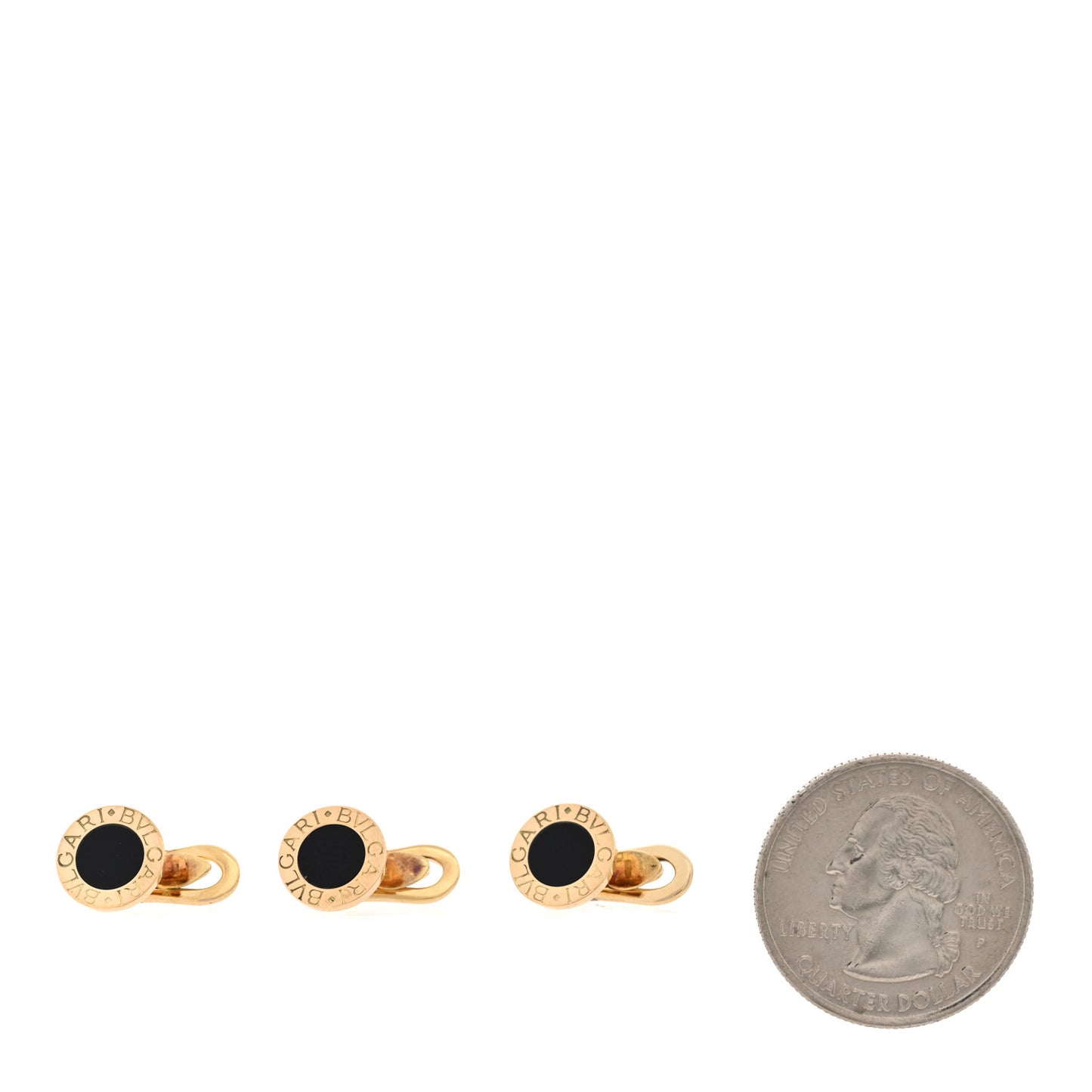18K Yellow Gold Black Onyx BVLGARI BVLGARI Mens Dress Set