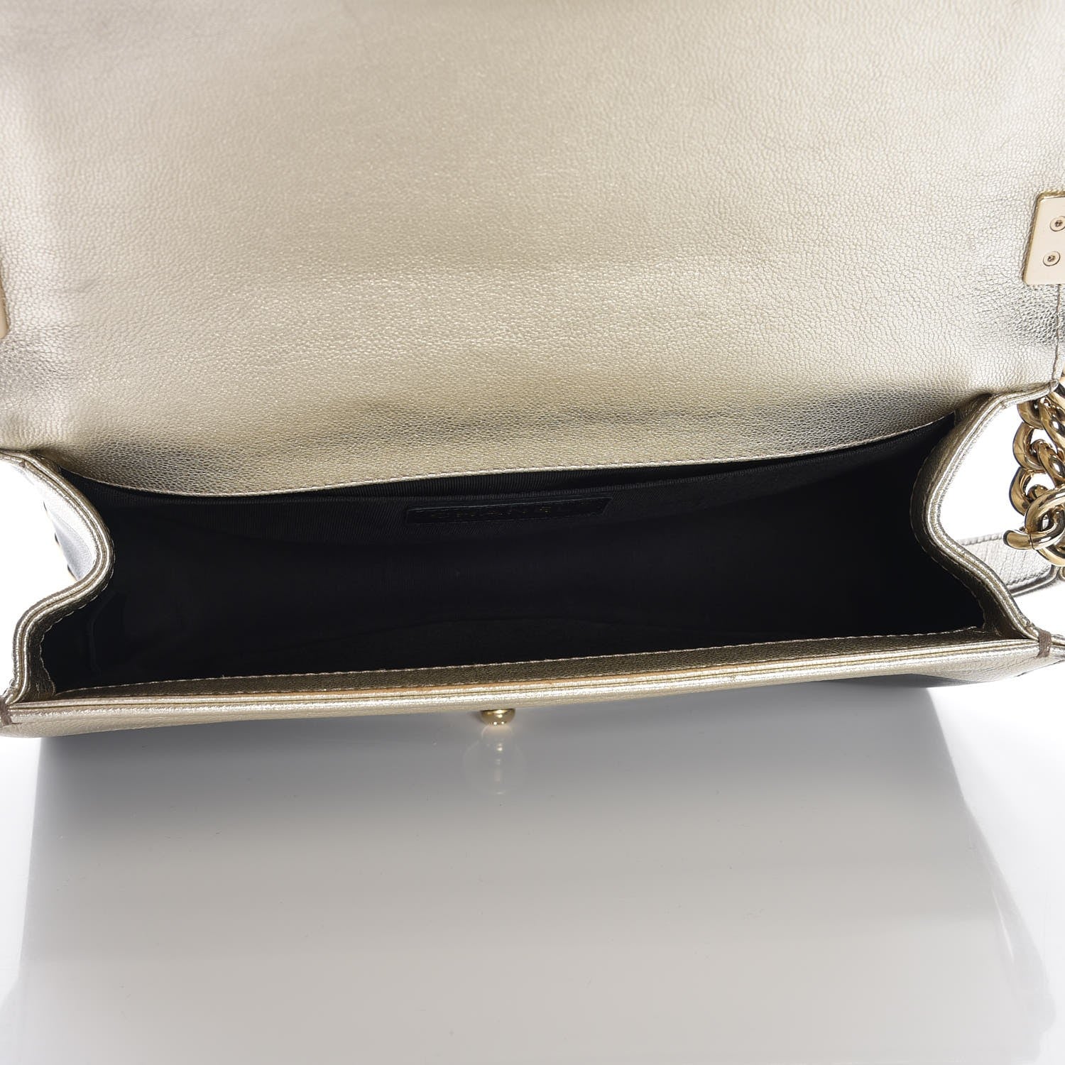 Chanel Metallic Goatskin Calfskin Medium Boy Flap Gold Black 6 of 8