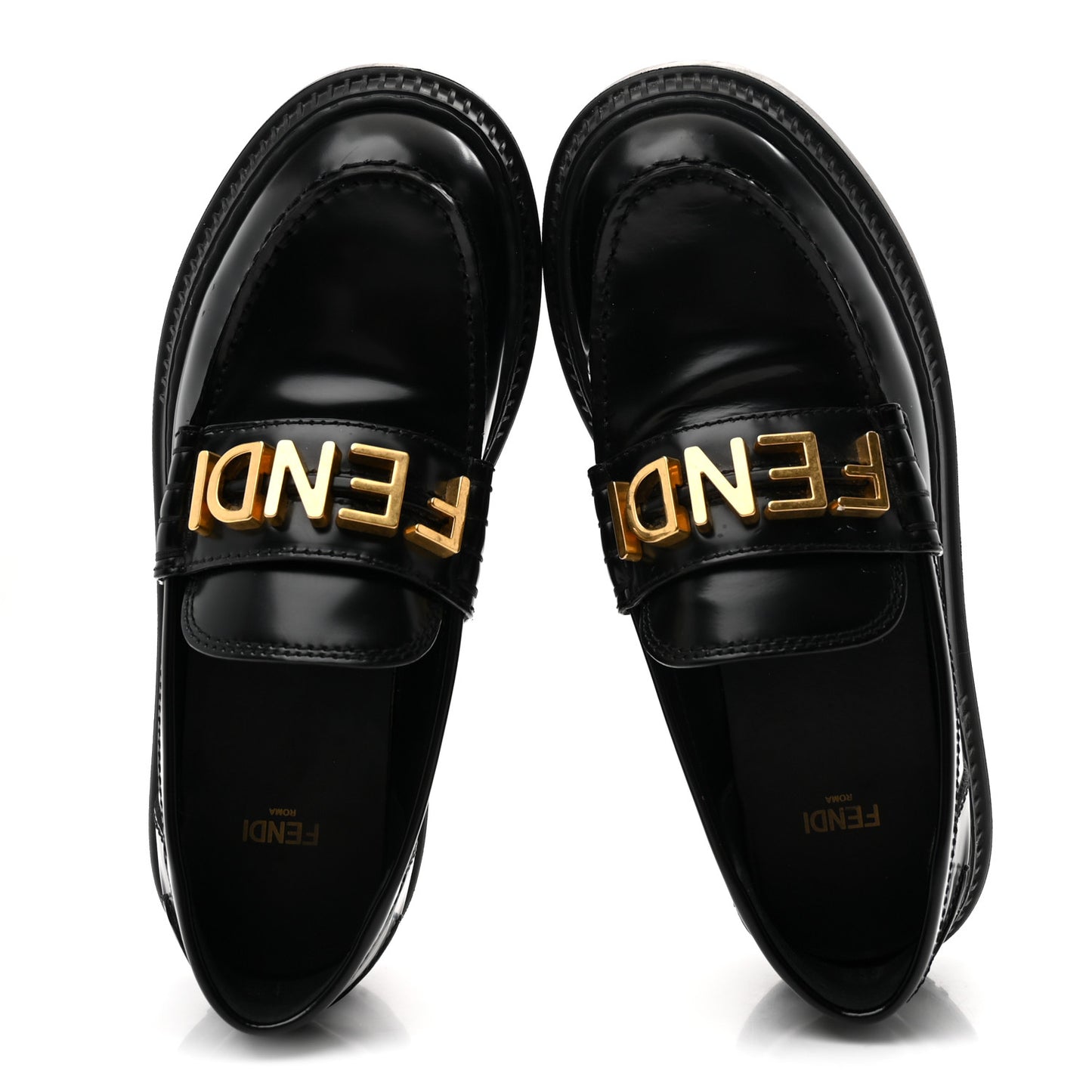 Vitello Abrasivato Fendigraphy 50mm Loafers 37 Black