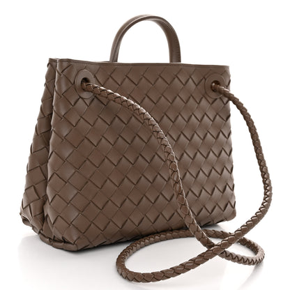 Bottega Veneta Nappa Intrecciato Small Andiamo Shoulder Bag Taupe Grey 3 of 10
