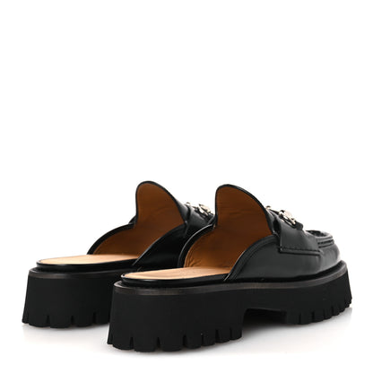 Gucci Cordovan Lux Womens Sylke Horsebit Platform Mules 37 Black 5 of 12