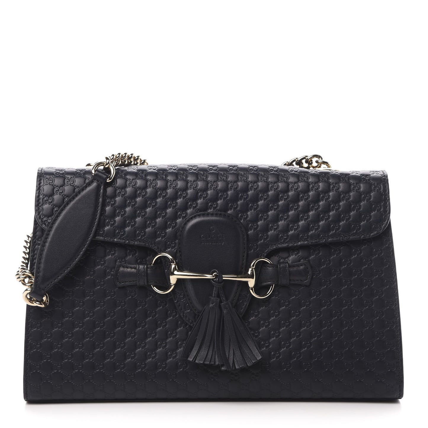 Soft Microguccissima Medium Emily Chain Shoulder Bag Blue