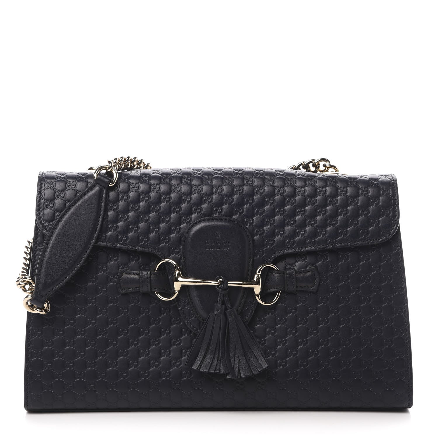 Gucci Soft Microguccissima Medium Emily Chain Shoulder Bag Blue 1 of 14