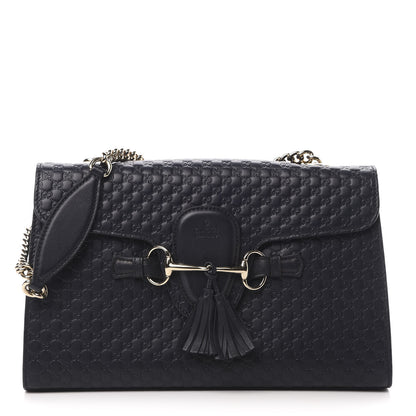 Gucci Soft Microguccissima Medium Emily Chain Shoulder Bag Blue 1 of 14
