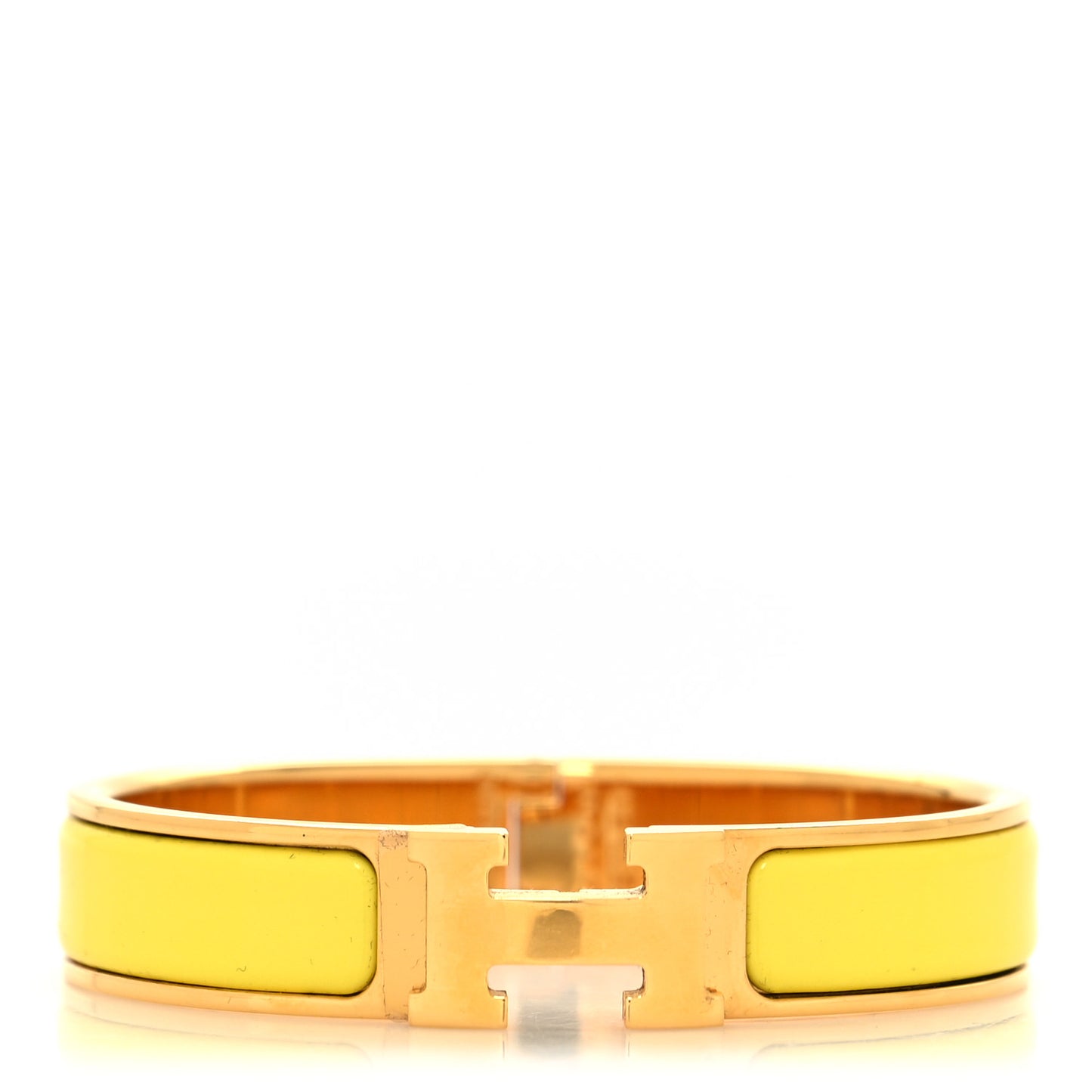Enamel Narrow Clic Clac H Bracelet PM Jaune Soleil