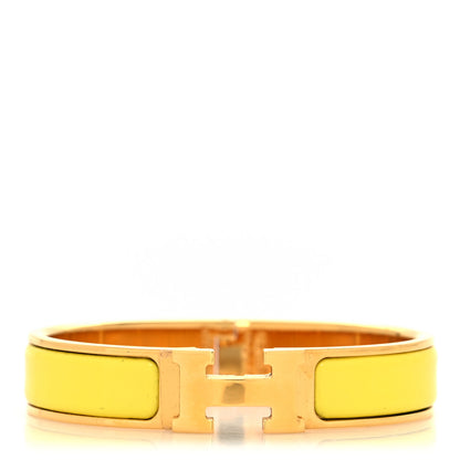 Hermes Enamel Narrow Clic Clac H Bracelet PM Jaune Soleil 1 of 5