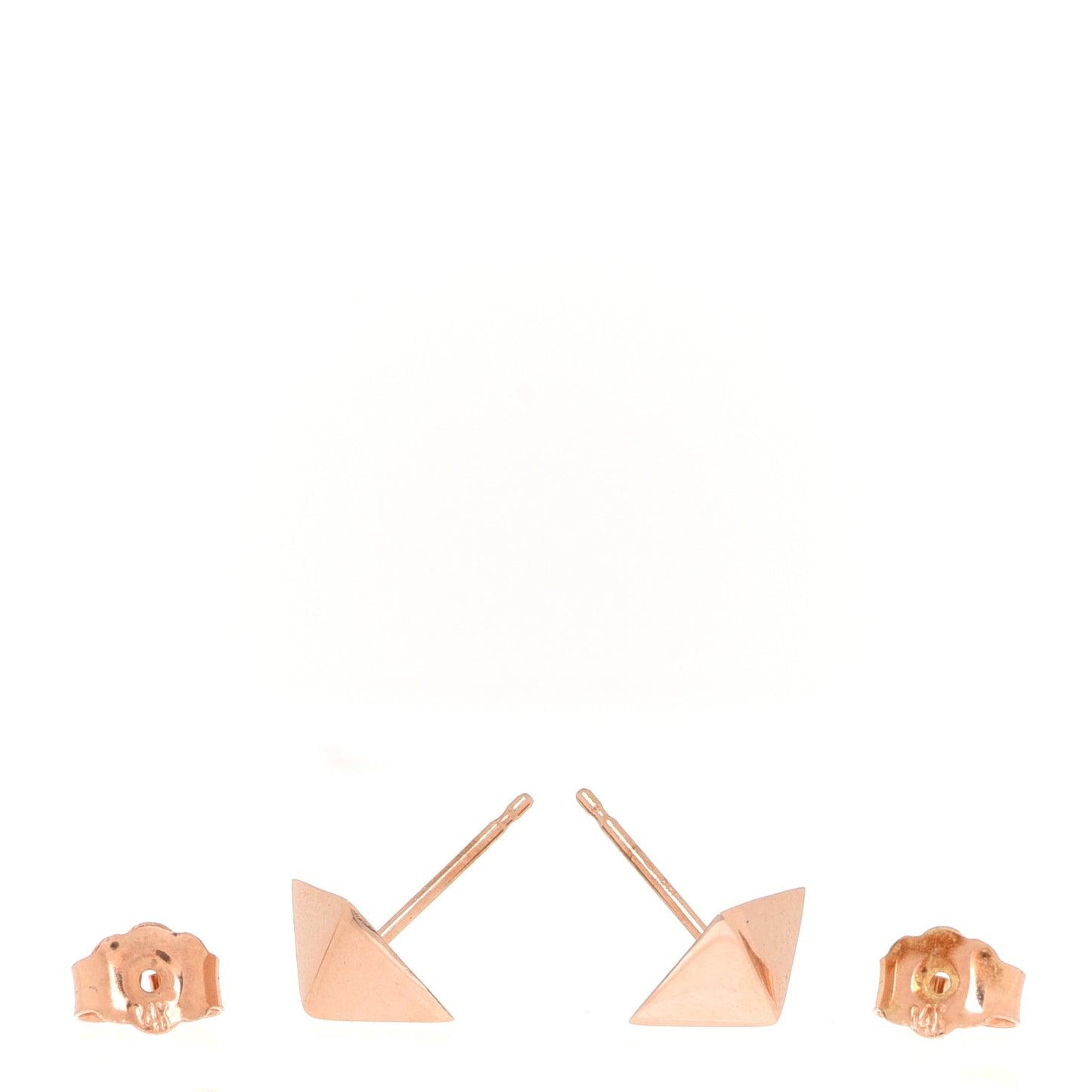 14K Rose Gold Pyramid Stud Earrings