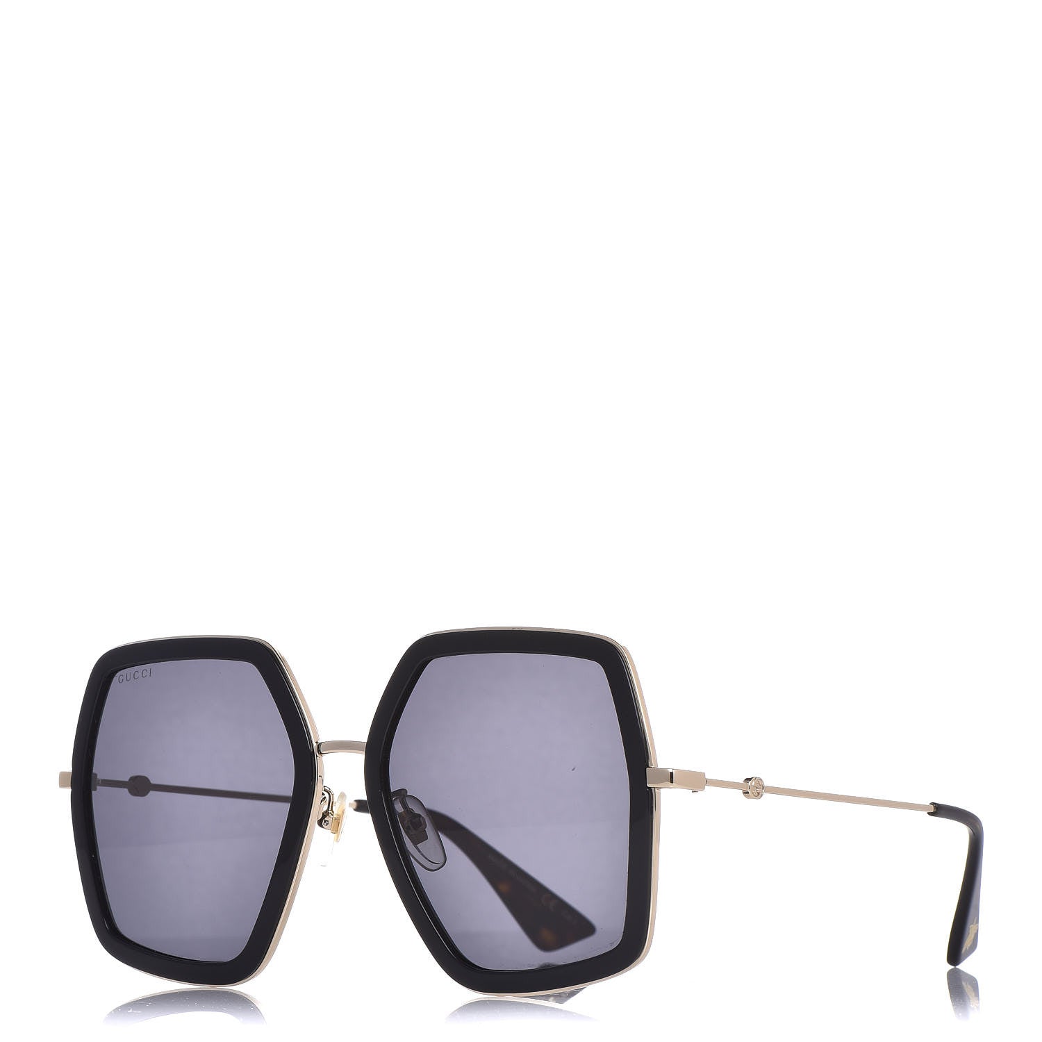 Gucci Acetate Oversize Square Frame GG0106S Sunglasses Black 1 of 7