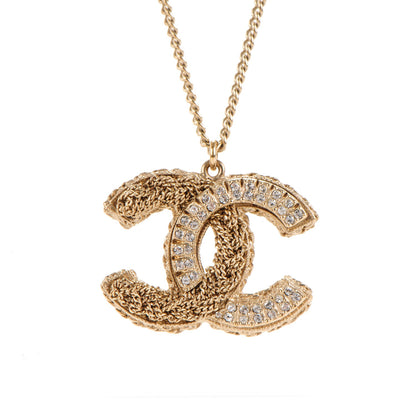 Chanel Crystal CC Necklace Light Gold 3 of 6