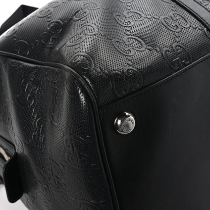 Gucci Calfskin GG Tennis Embossed Duffle Bag Black 8 of 14
