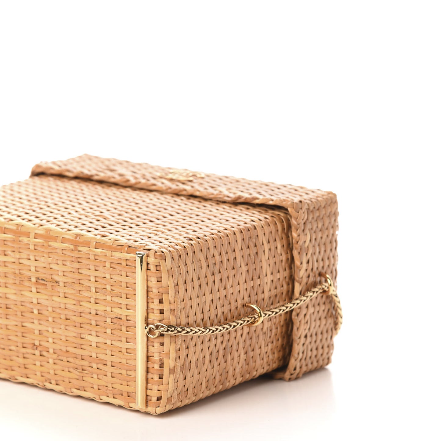 Rattan Basket Shoulder Bag Beige