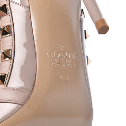 Valentino Garavani Patent Nappa Rockstud Ankle Strap 100mm Pumps 38 Poudre 8 of 11