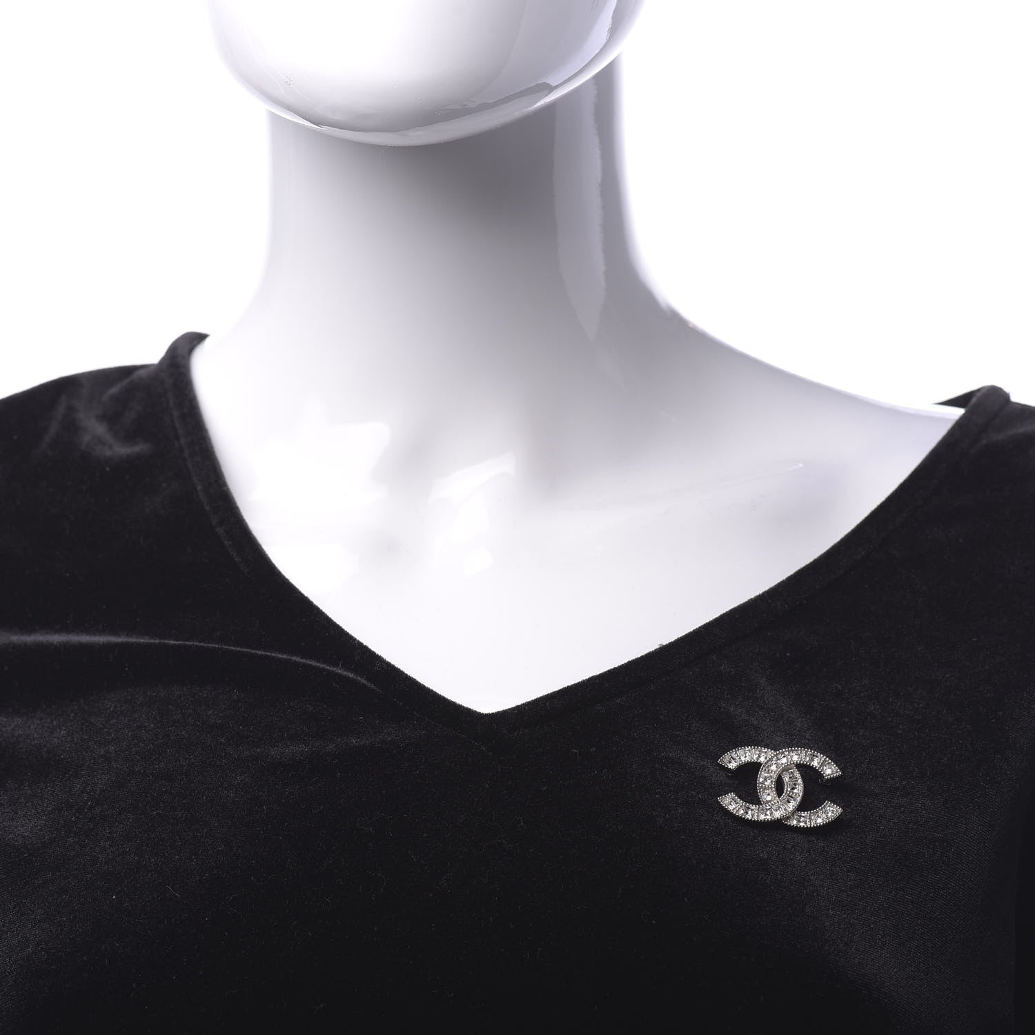 Chanel Baguette Crystal CC Small Brooch Silver 2 of 4