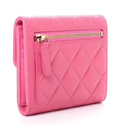 Chanel Caviar Quilted Compact Flap Wallet Pink 3 of 8