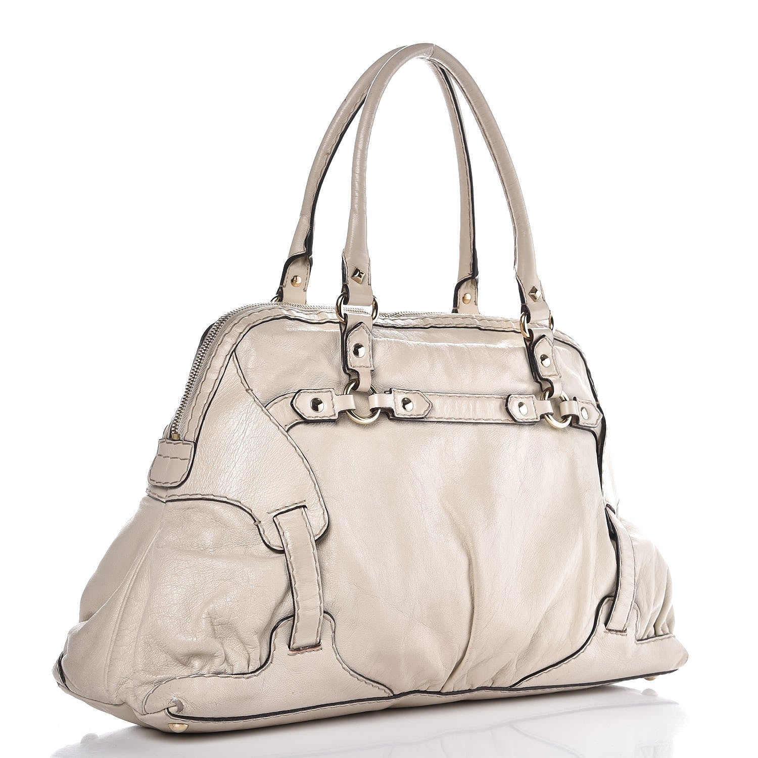 Gucci Calfskin Medium Horsebit Nail Boston Off White 3 of 13