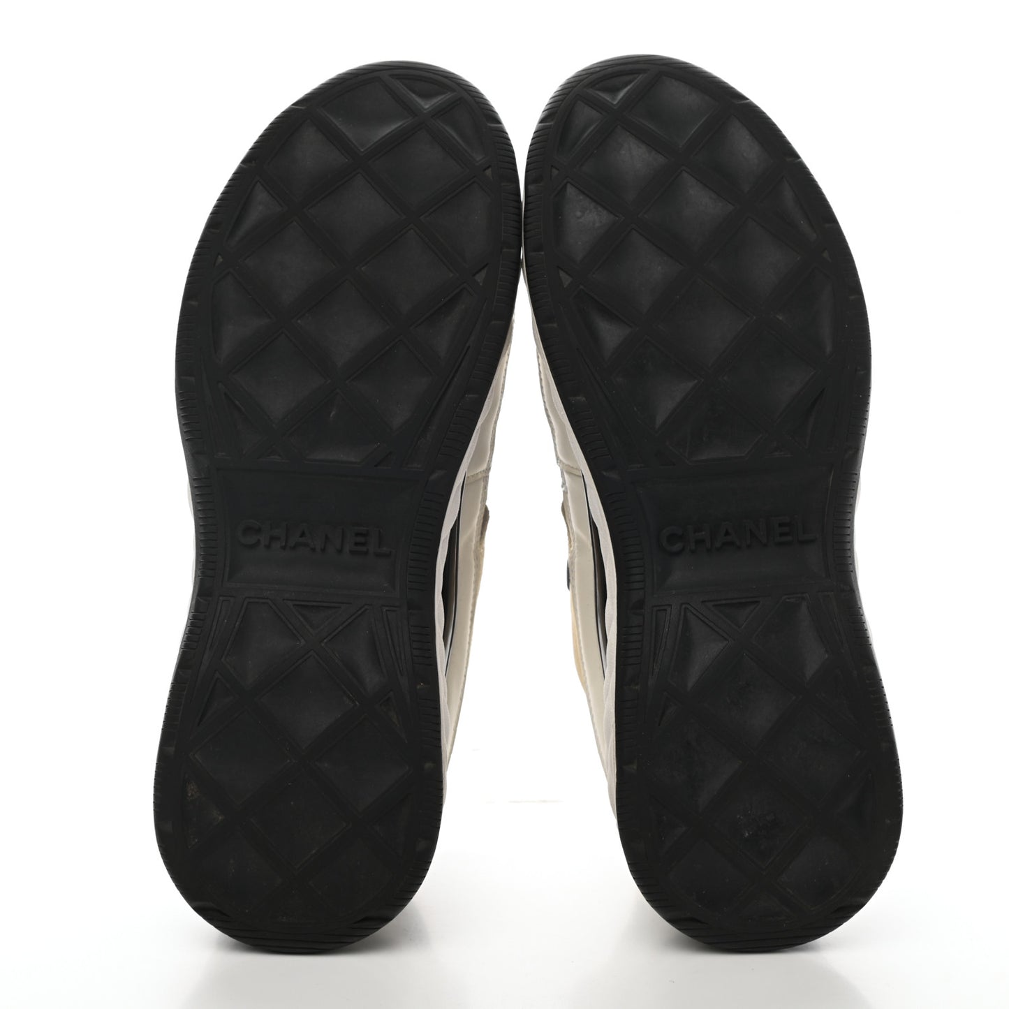 Fabric Calfskin Suede CC Sneakers 38 Ivory Black