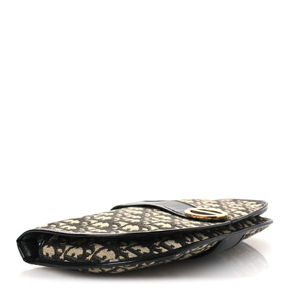 Christian Dior Monogram Flap Clutch Beige Black 4 of 13