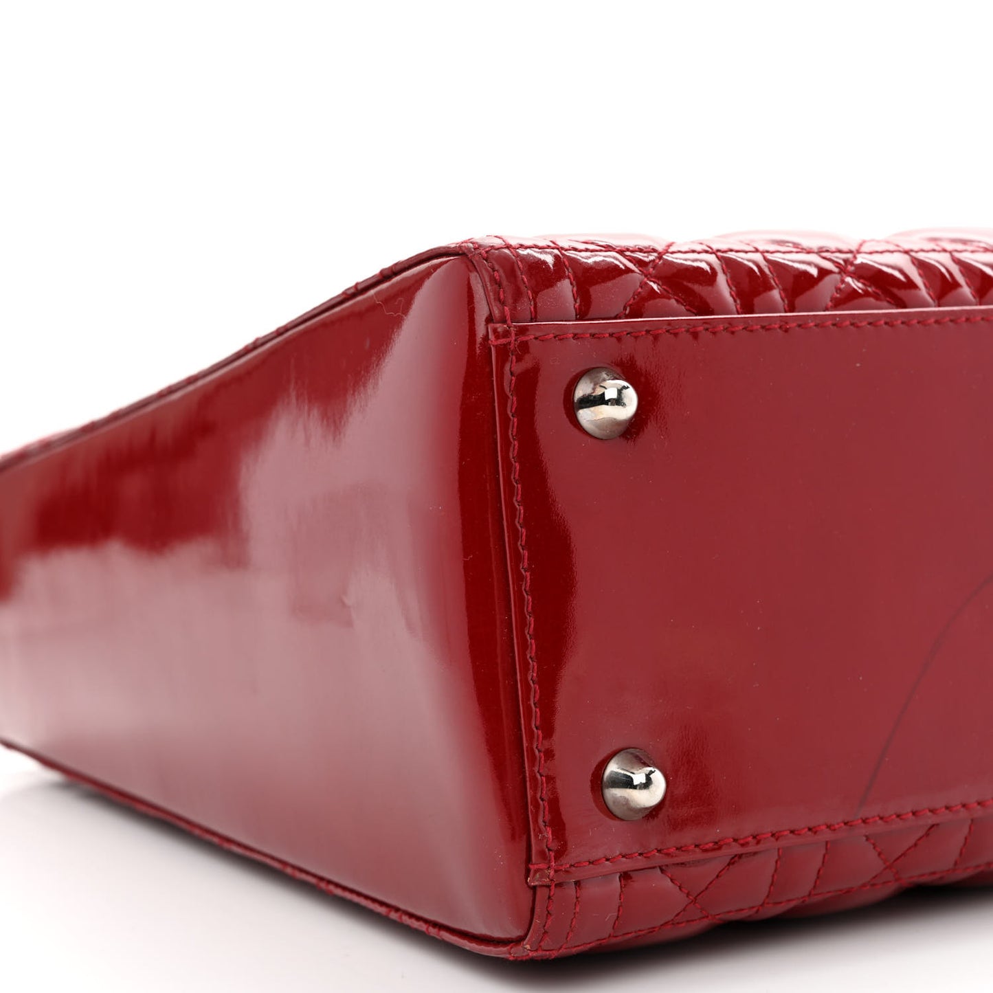 Patent Cannage Large Lady Dior Red