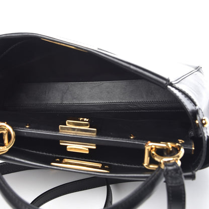 Fendi Vitello Morgan Shiny Nappa Medium Peekaboo Iconic Satchel Black 7 of 10